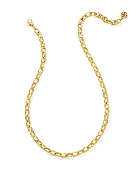 Beau Link and Chain Necklace in Vintage Gold