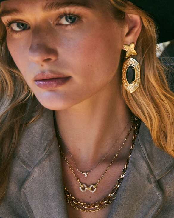Beau Link and Chain Necklace in Vintage Gold
