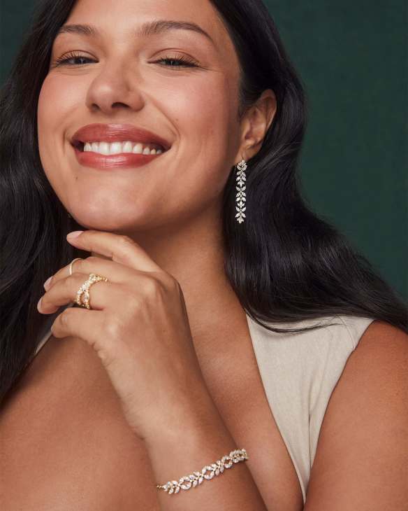 Rosalie Gold Tennis Bracelet in White CZ